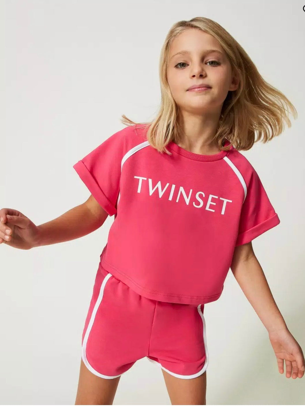 Twinset Cotton plush T-shirt and shorts - CapuletKids