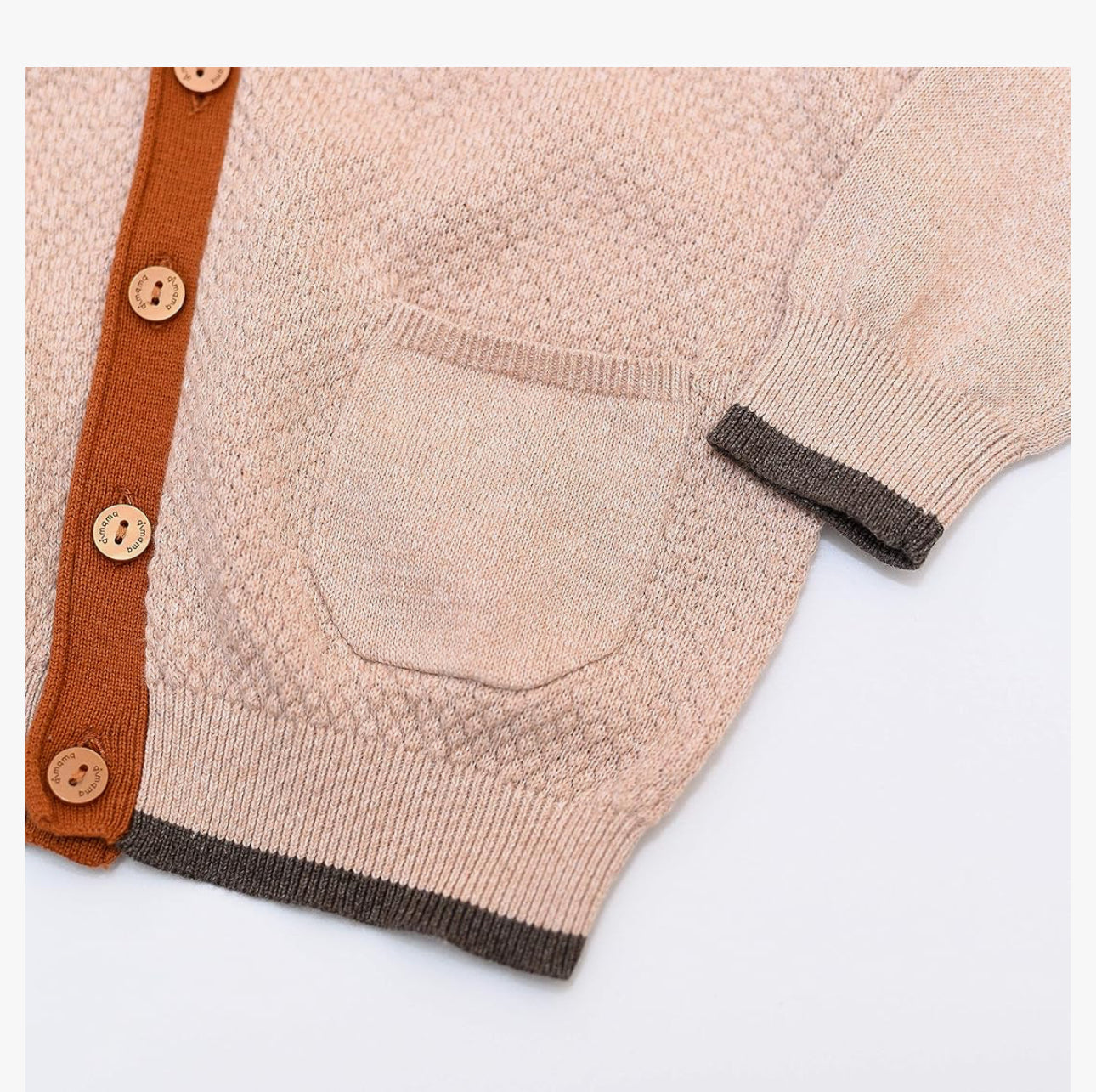 Beige V-Neck Cardigan | AIMAMA - CapuletKids
