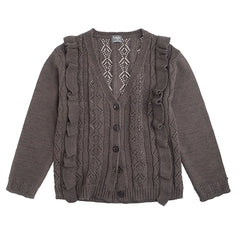 Knitted Cardigan Openwork with Flouces | TOCOTO VINTAGE - CapuletKids