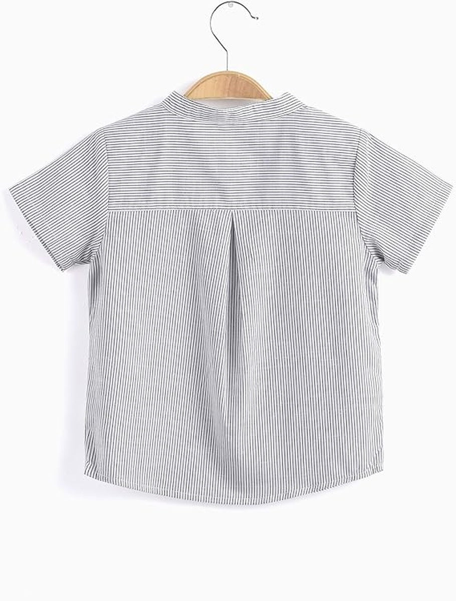 Gray Striped Short Sleeve | AIMAMA - CapuletKids