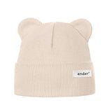 Children's hat made of knitted cotton, elastic! Made in PL: Beige / 3-5 yo