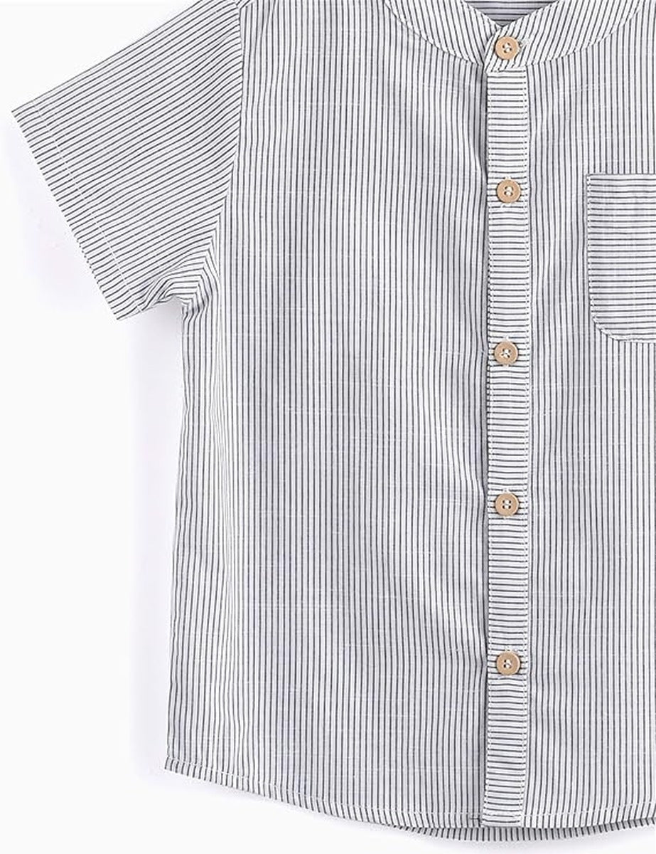 Gray Striped Short Sleeve | AIMAMA - CapuletKids