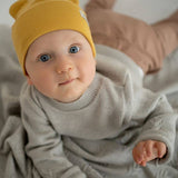 Children's hat made of knitted cotton, elastic! Made in PL: Beige / 3-5 yo