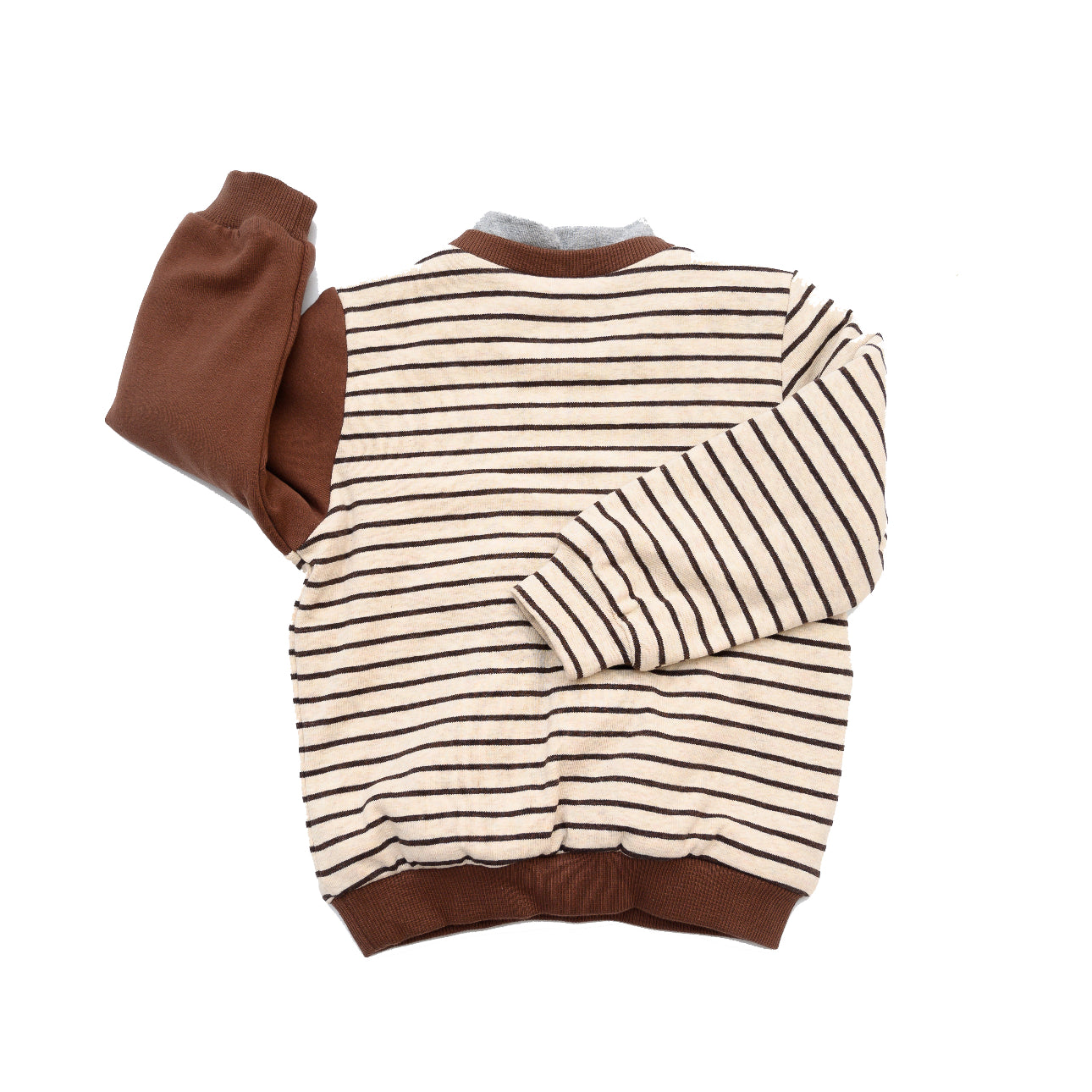 Brown Striped Owl Crewneck | AIMAMA - CapuletKids
