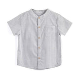 Gray Striped Short Sleeve | AIMAMA - CapuletKids