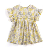 Yellow & Grey Nature Print Blouse | AIMAMA - CapuletKids
