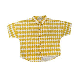 Yellow Collared Pentagon Tee | AIMAMA