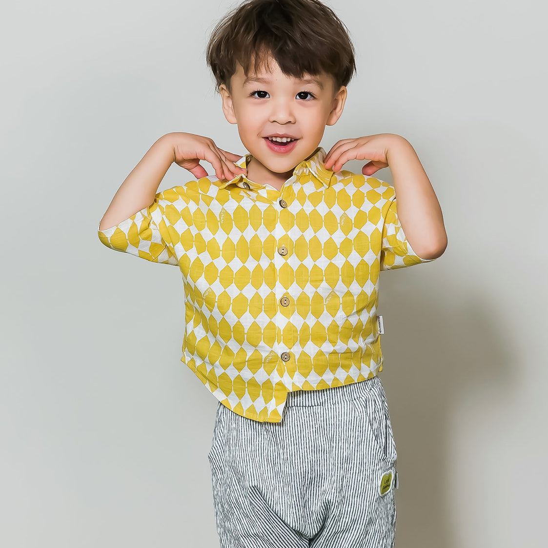 Grey Striped Harem Shorts | AIMAMA - CapuletKids