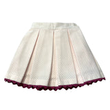 Pique Fabric Skirt with Pattern and Ribbon | PICCOLA SPERANZA