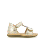 Metallic Flower Sandals