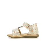 Metallic Flower Sandals