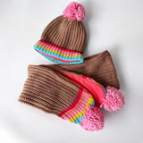 Winter Scarf for Kids 3-10y "coffee pink"| ROCKAHULA