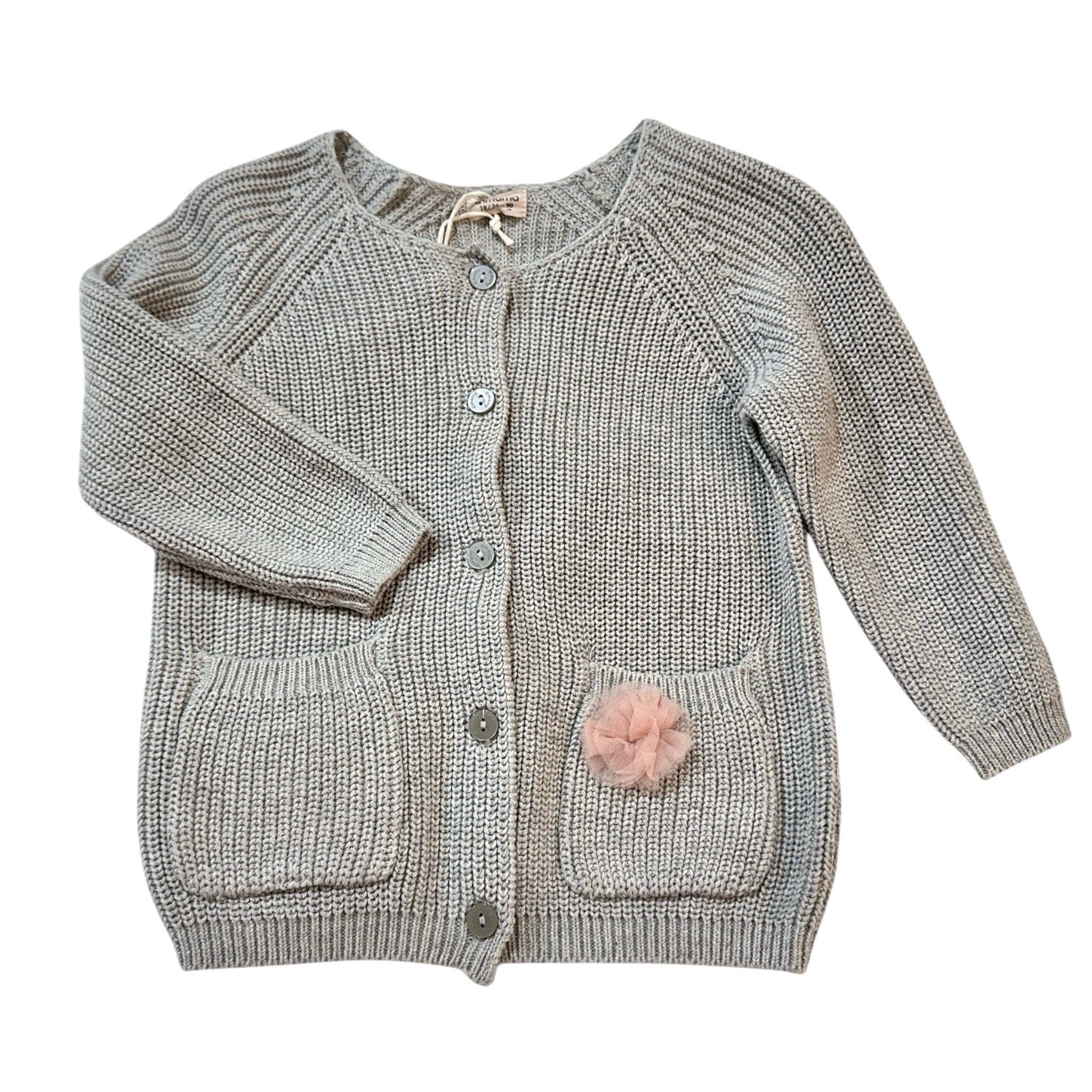 Flower Knitted Button-Down Cardigan | AIMAMA