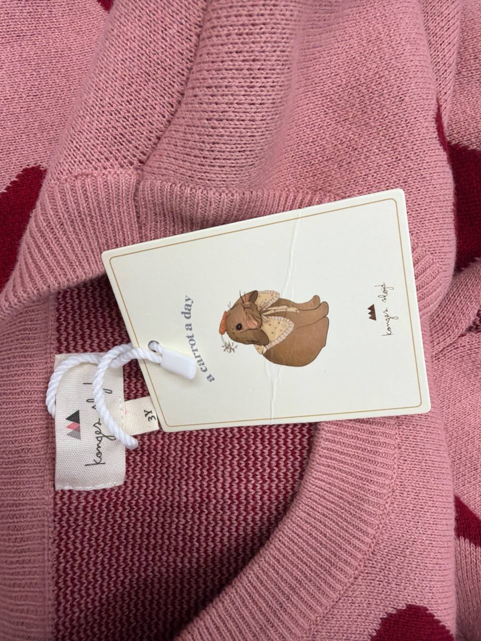 Heart Knit Sweater Pink | KONGES SLOJD