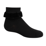 Thin Velvet Ruffle Ankle Socks