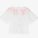 White & Pink Chiffon Blouse | PICCOLA SPERANZA