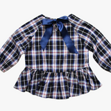 Blue n White Plaid Blouse | VIERRA ROSE