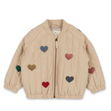 JUNO Bomber Jacket Hearts Beige