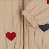 JUNO Bomber Jacket Hearts Beige