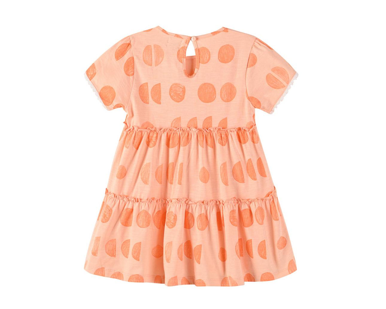 Cotton Girl Dress Orange Pattern