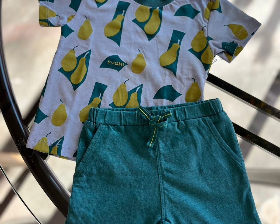 Blue T-shirt n Shorts with Pears | YELL - OH!