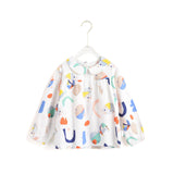 Abstract Print White Blouse | AIMAMA