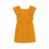 A Monday in Copenhagen Agatha Muslin Dress, Golden Yellow, back view
