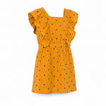 A Monday in Copenhagen Agatha Muslin Dress, Golden Yellow, three quarter view