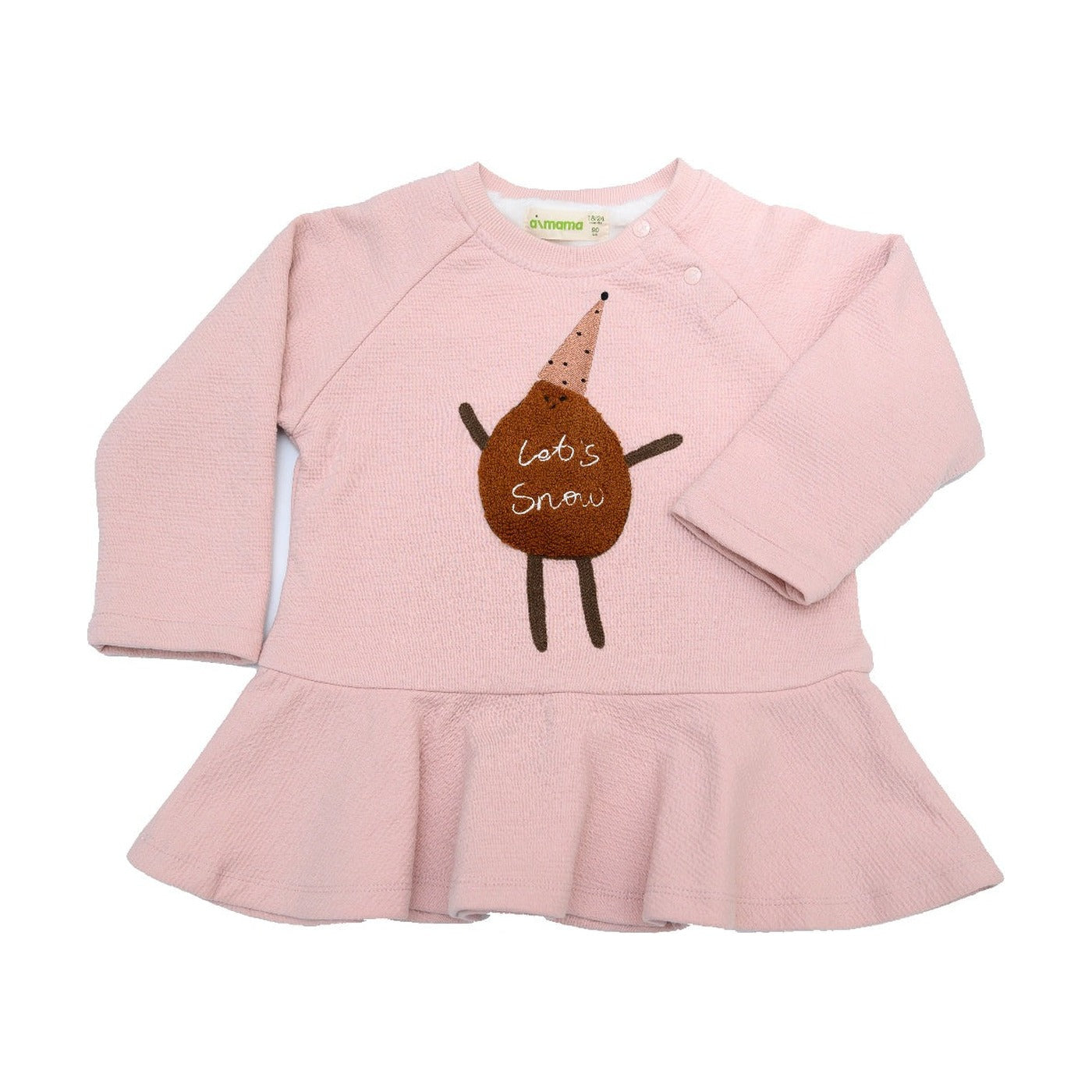 Aimama Pink Frilled Dress 'Let's Snow'