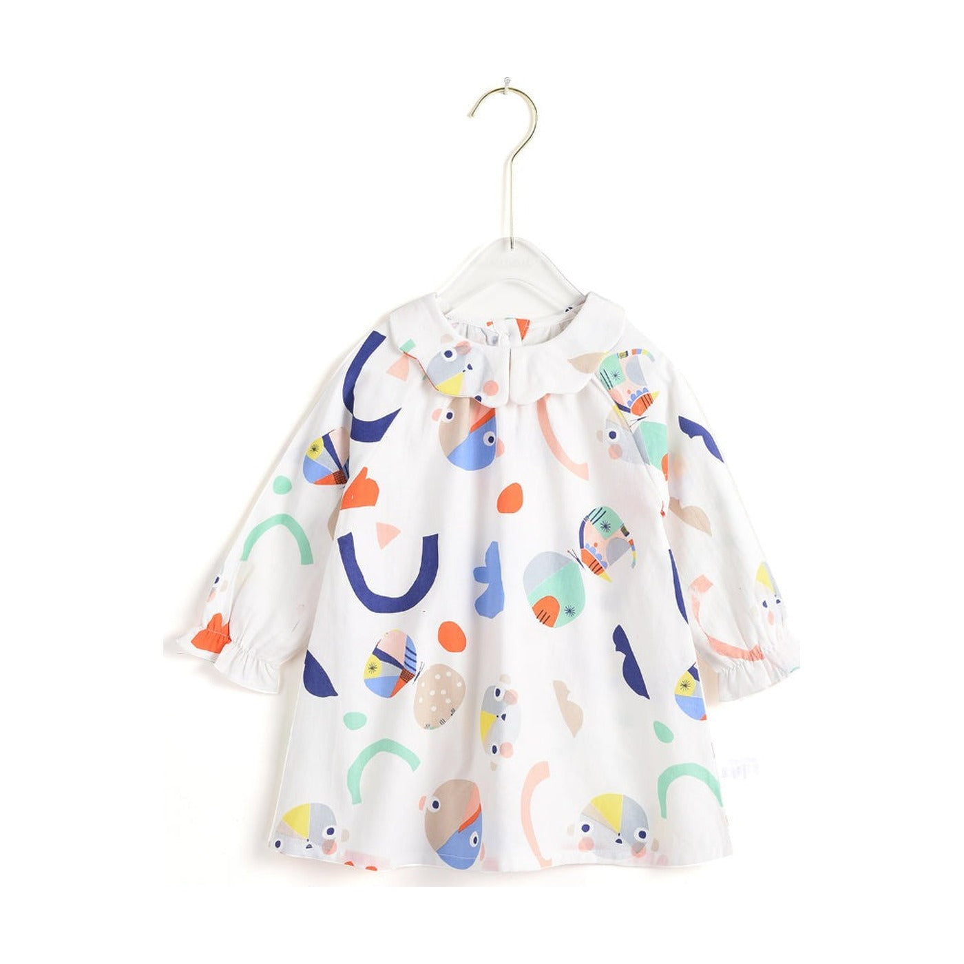 Aimama Abstract Print White Dress