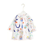 Aimama Abstract Print White Dress