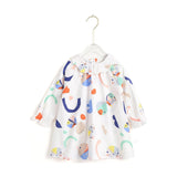 Aimama Abstract Print White Dress