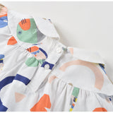 Aimama Abstract Print White Dress