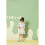 Aimama Abstract Print White Dress