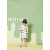 Aimama Abstract Print White Dress