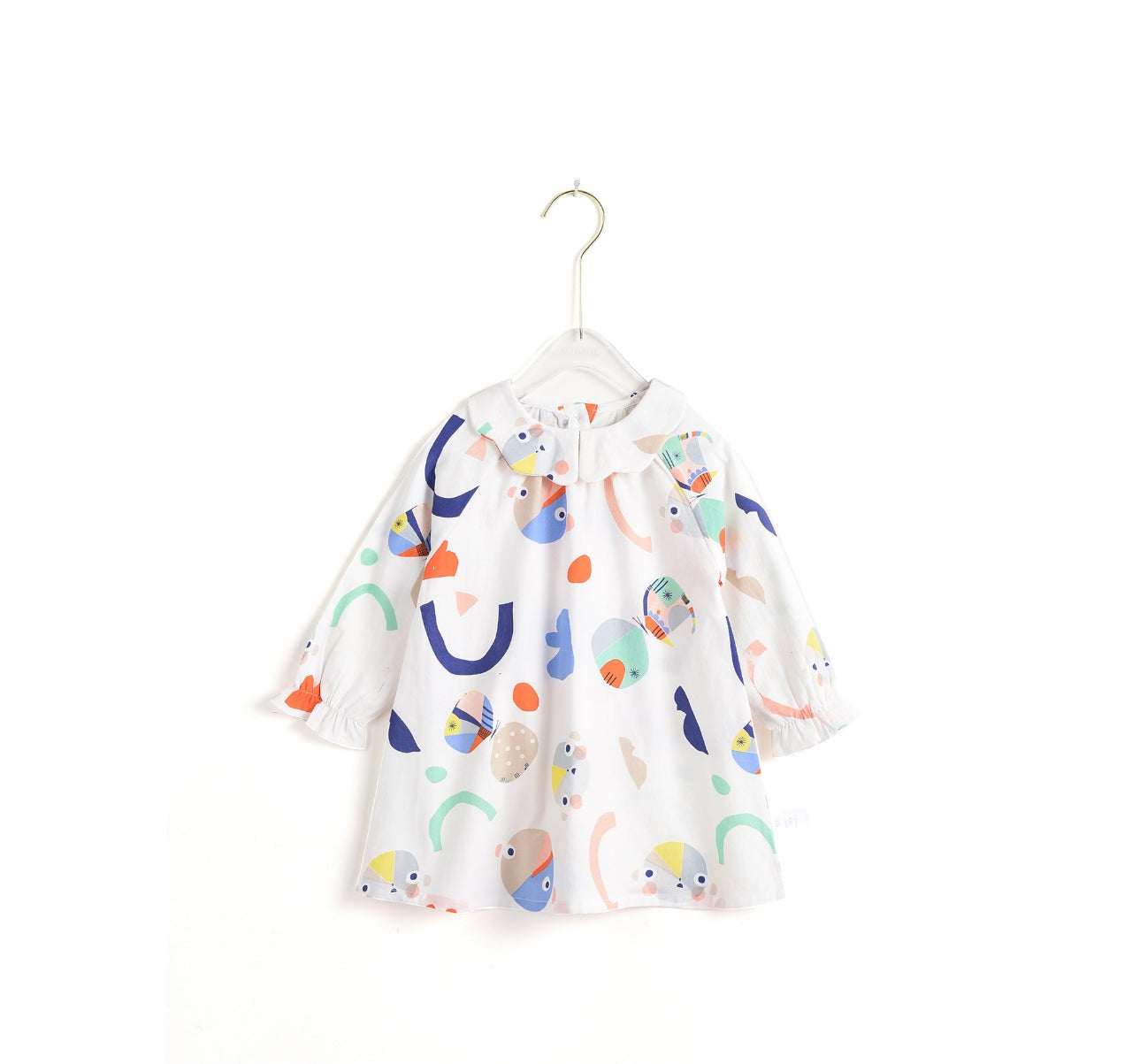 Abstract Print White Dress | AIMAMA - CapuletKids