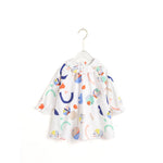 Abstract Print White Dress | AIMAMA - CapuletKids