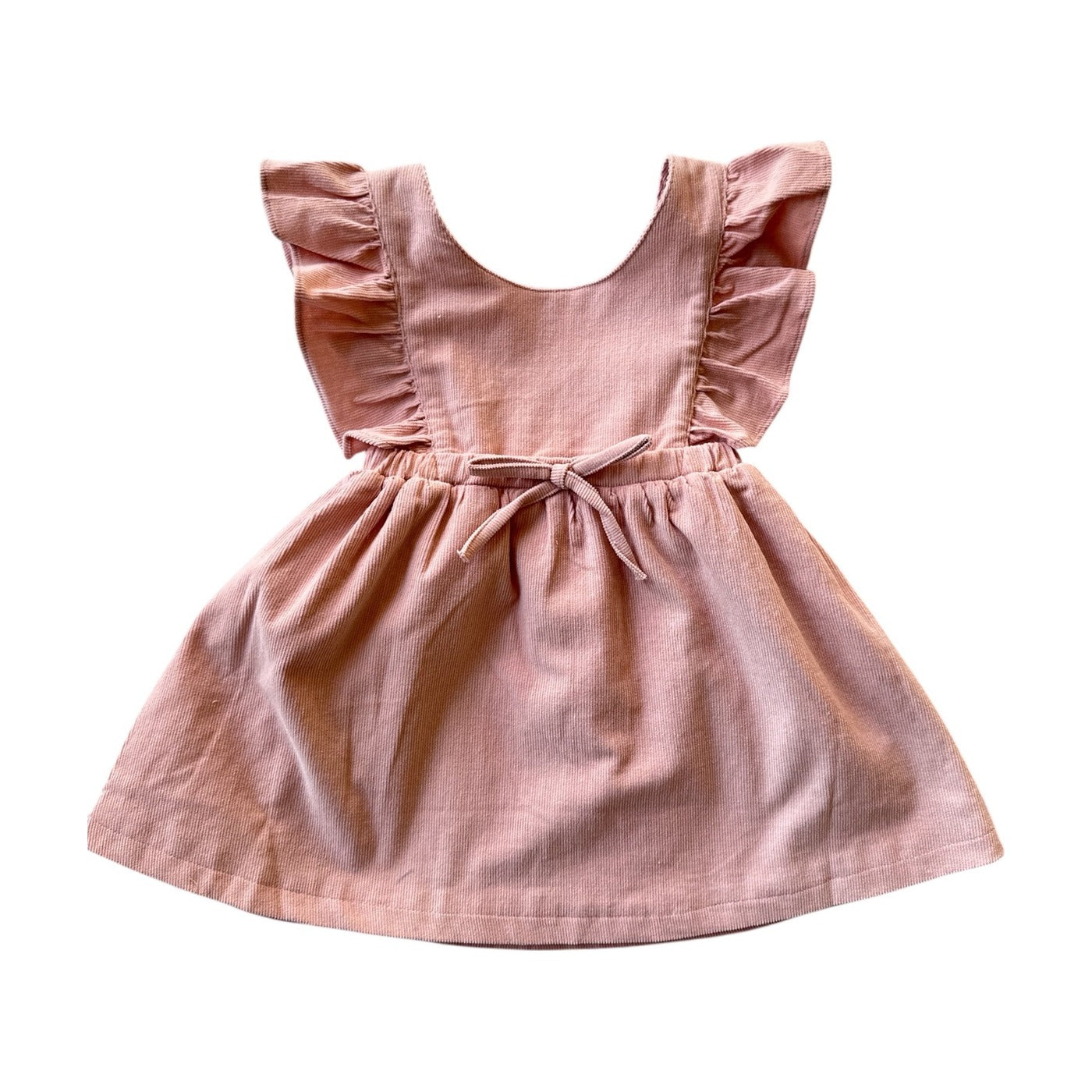Aimama Corduroy Ruffle Sleeve Dress