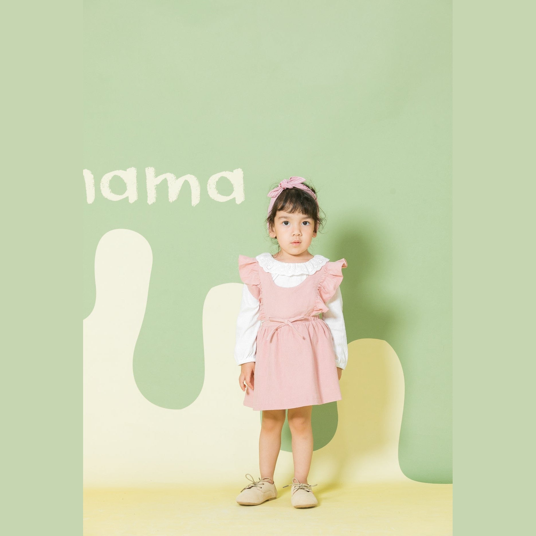 Aimama Corduroy Ruffle Sleeve Dress