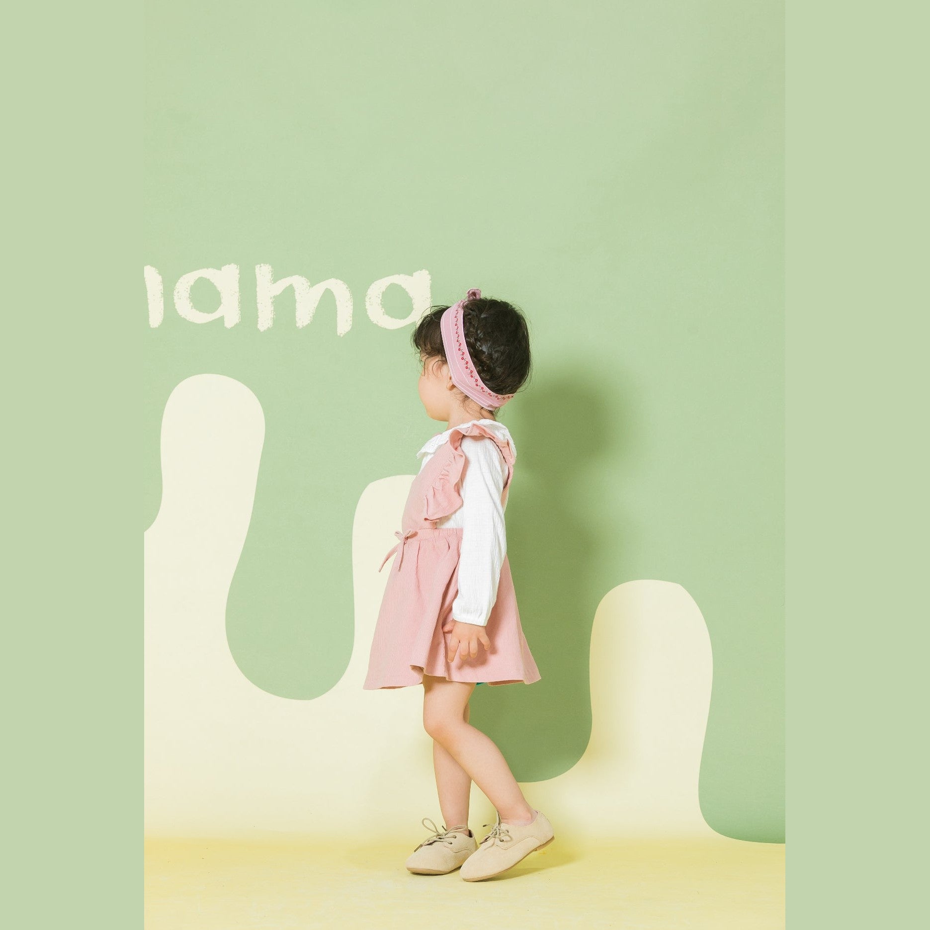 Aimama Corduroy Ruffle Sleeve Dress