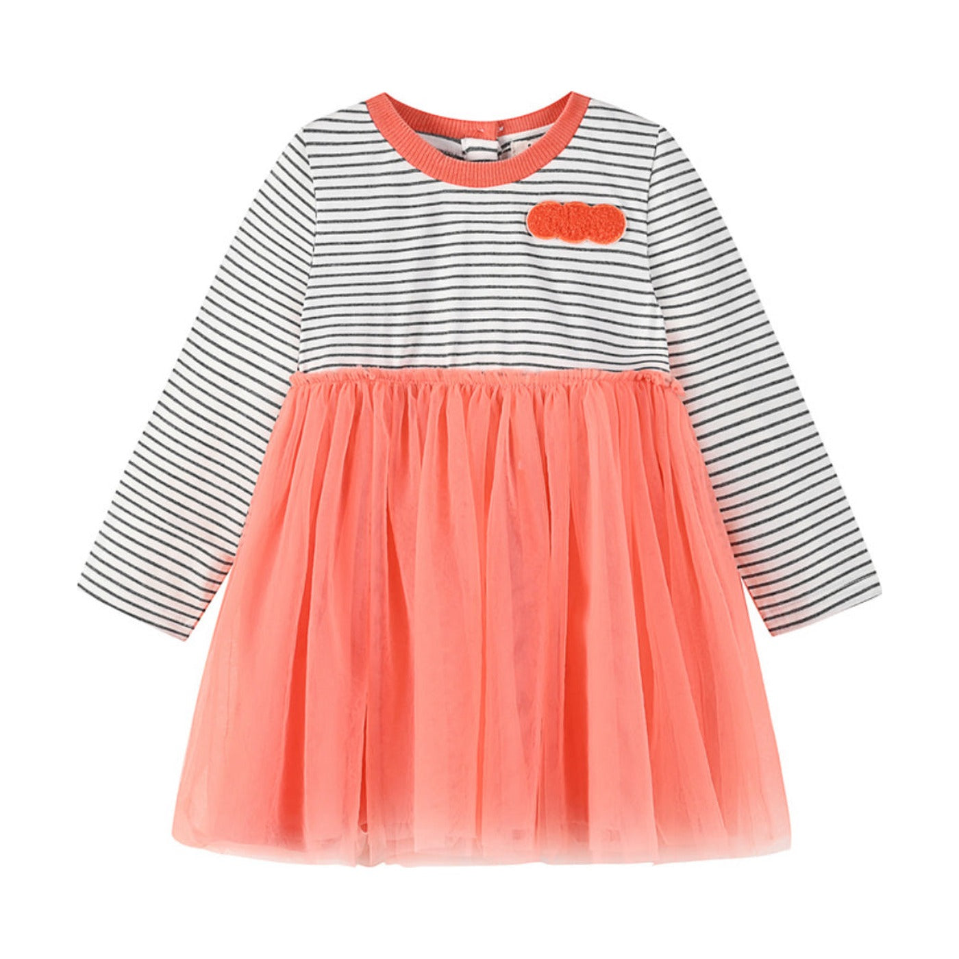 Aimama Striped Peachy Ruffle Dress