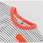 Aimama Striped Peachy Ruffle Dress