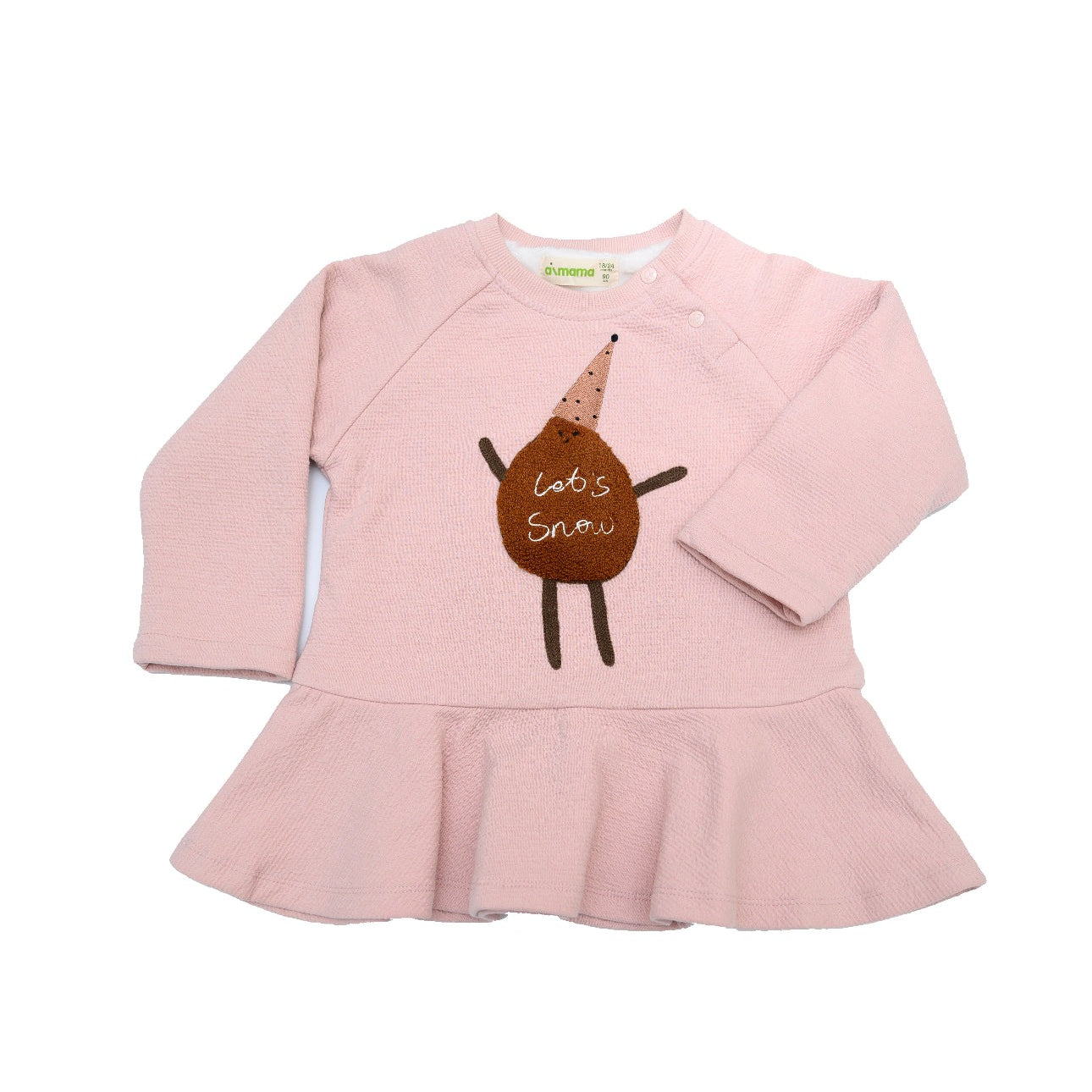 Pink Frilled Dress 'Let's Snow' | AIMAMA - CapuletKids