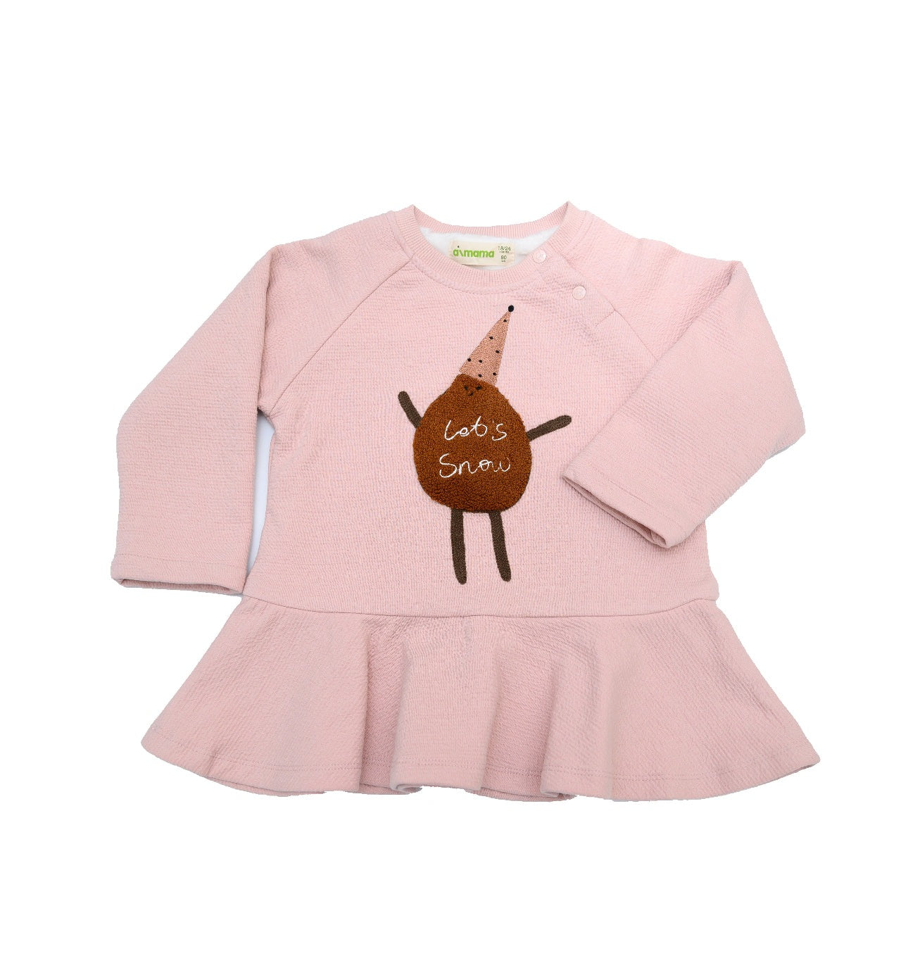 Pink Frilled Dress 'Let's Snow' | AIMAMA - CapuletKids