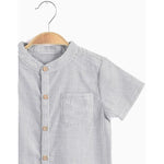 Aimama Gray Striped Short Sleeve