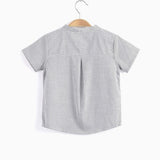 Aimama Gray Striped Short Sleeve