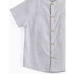 Aimama Gray Striped Short Sleeve