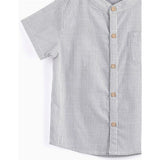 Aimama Gray Striped Short Sleeve