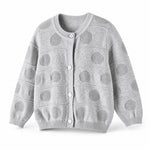 Aimama Grey Circle Print Cardigan, three quarter view
