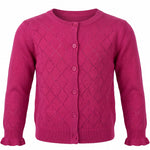 Aimama Knitted Button-Down Cardigan, Fuchsia